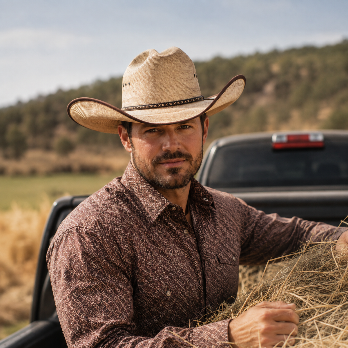 Resistol Hicktown Jason Aldean Straw Cowboy Hat — angle