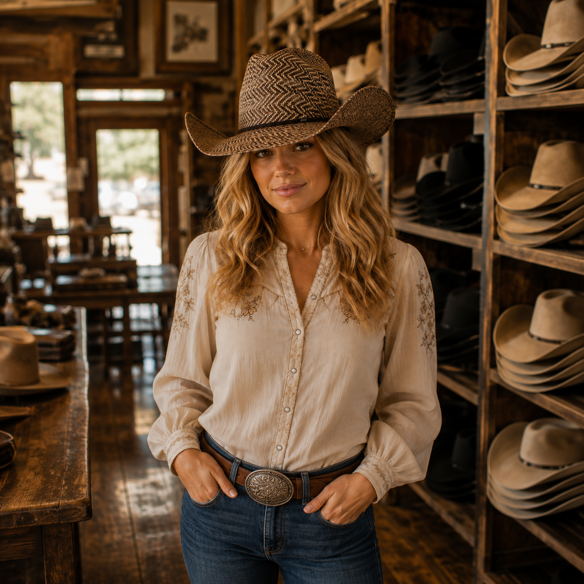 Bullhide Roughstock 50X Straw Cowboy Hat — side